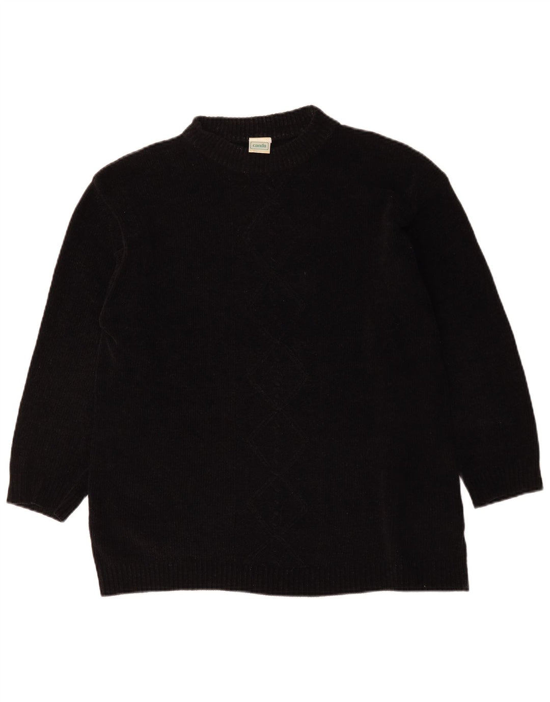 Canda Pull surdimensionné à col roulé pour femme UK 14/16 Noir moyen