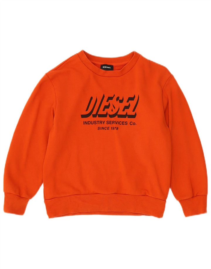 Diesel Sweat-shirt graphique pour garçon 7-8 ans Orange Coton