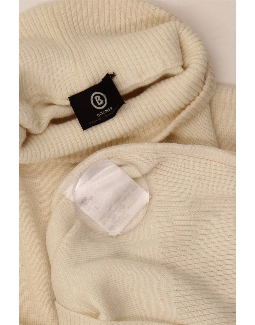 BOGNER Pull col roulé pour femme UK 16 Grande laine cachemire beige