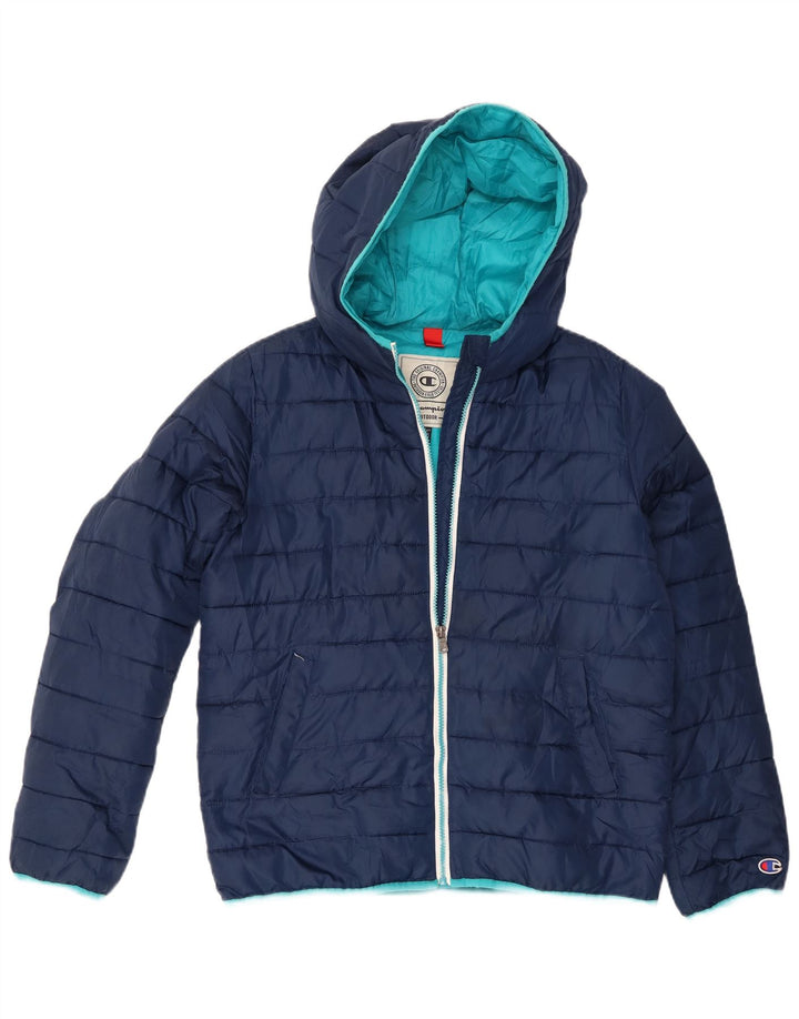 Champion Veste matelassée à capuche pour garçon 13-14 ans XL Bleu marine Polyester