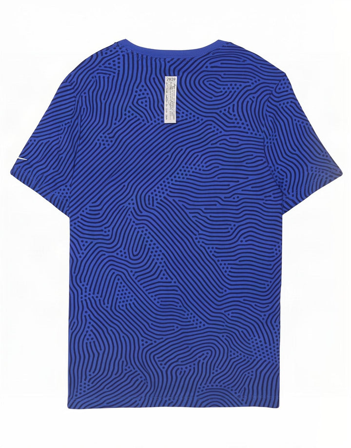 Nike Homme Coupe Standard T-Shirt Haut Bleu Moyen Géométrique Coton