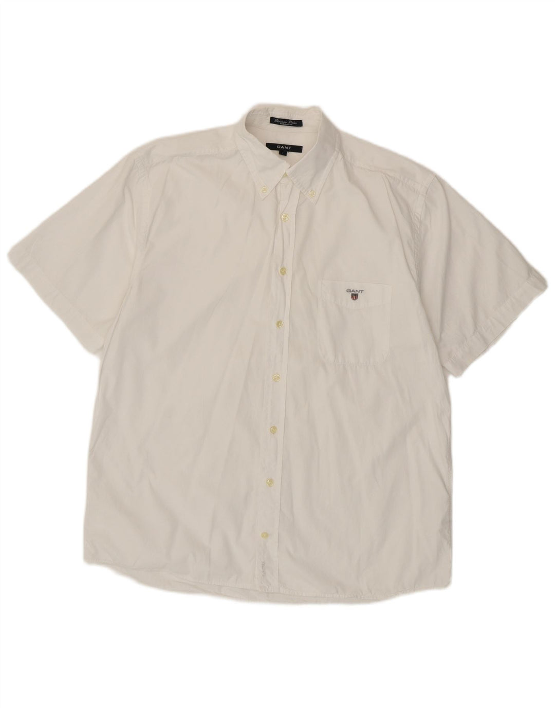 Gant Chemise à manches courtes coupe régulière pour hommes, grand coton blanc
