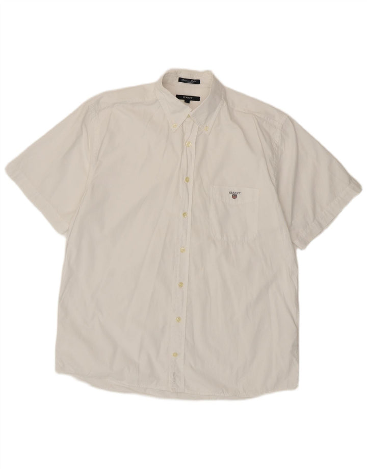 Gant Chemise à manches courtes coupe régulière pour hommes, grand coton blanc