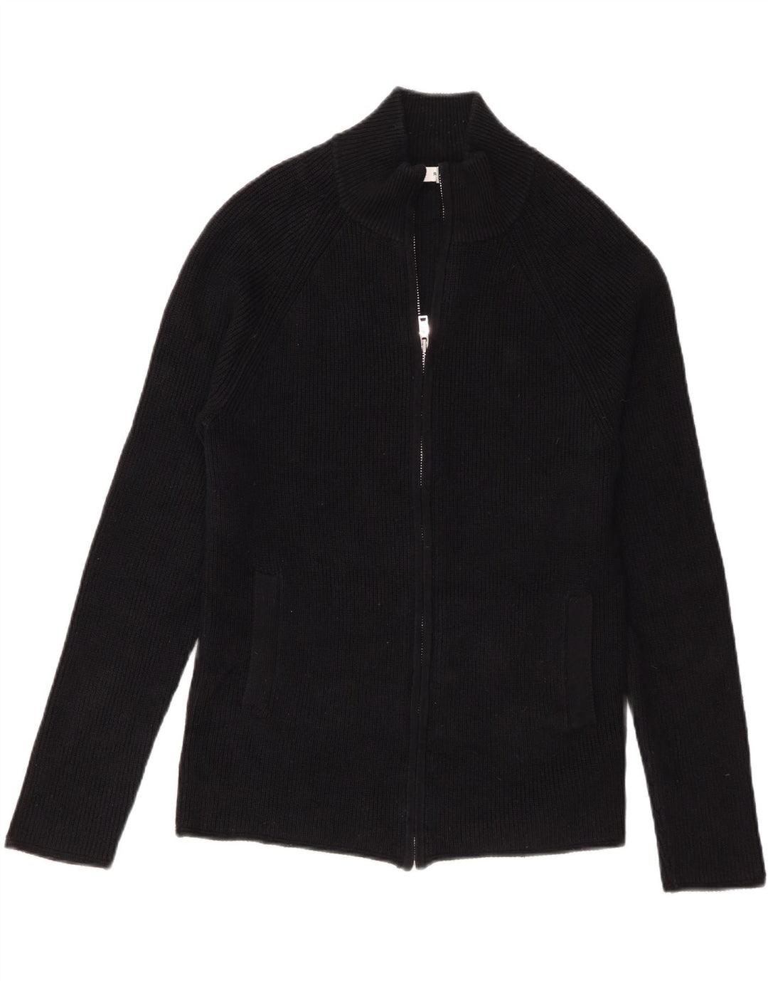 Reiss Hommes Cardigan Pull Petit Noir Coton