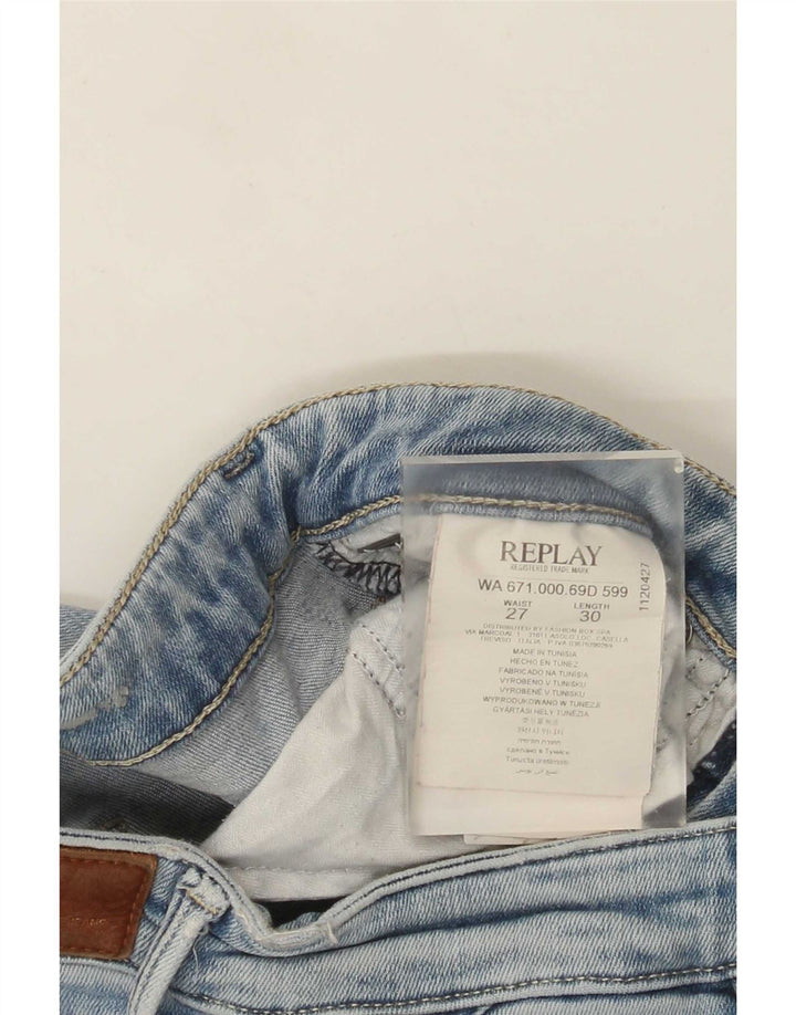 Replay Jean Slim Femme W27 L30 Bleu Coton