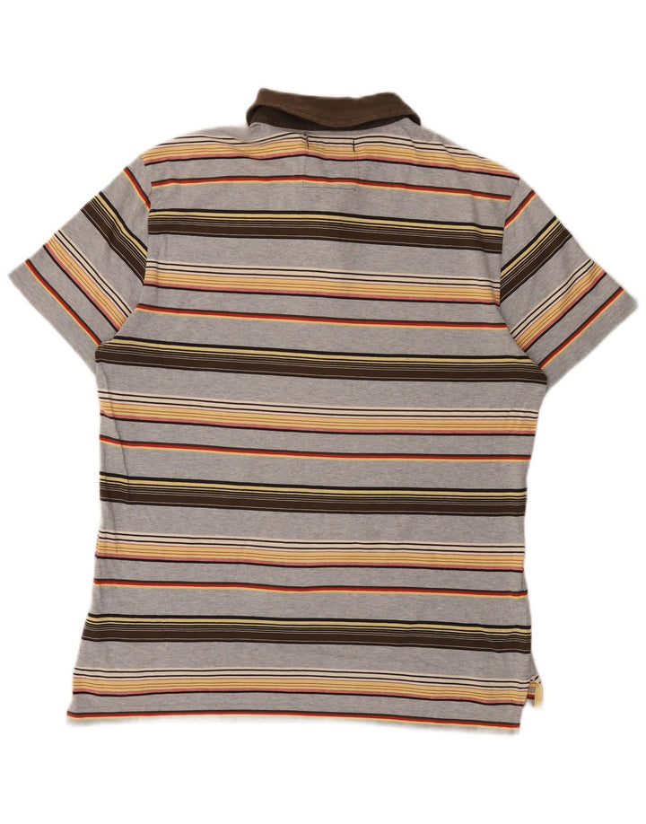 Gas Polo Homme Gris Moyen Rayé Coton