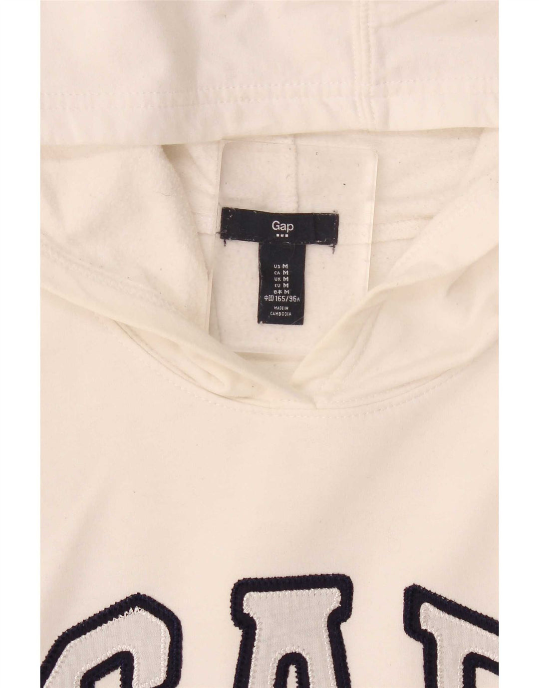 Gap Pull à capuche graphique pour femme UK 14 Blanc moyen