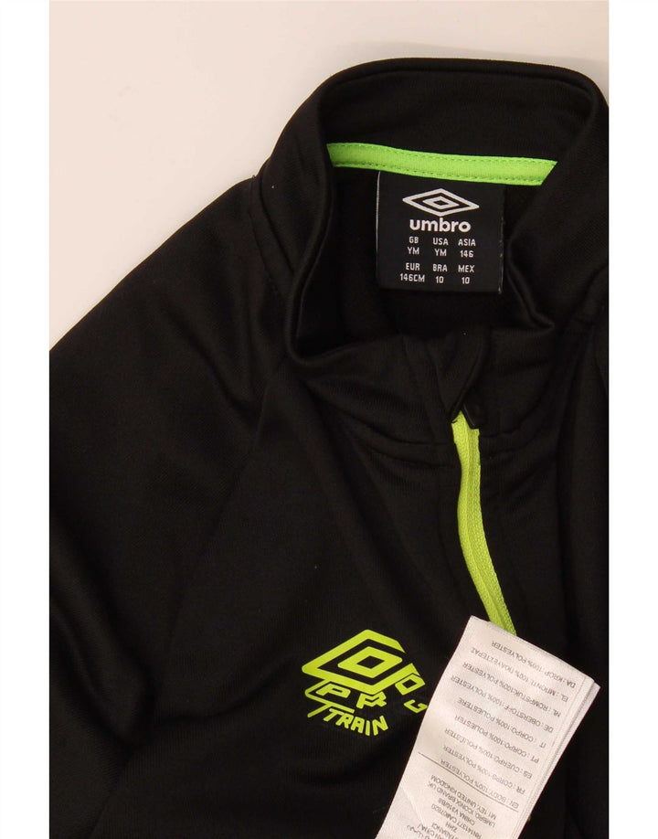Umbro Haut à col zippé et manches longues pour garçon 9-10 ans Noir moyen colour block