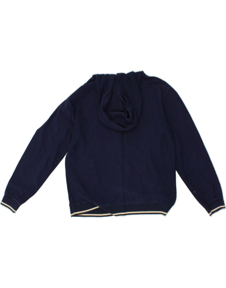 ASICS Womens Hooded Tracksuit Top Jacket UK 10 Small Navy Blue Vintage Asics and Second-Hand Asics from Messina Hembry 