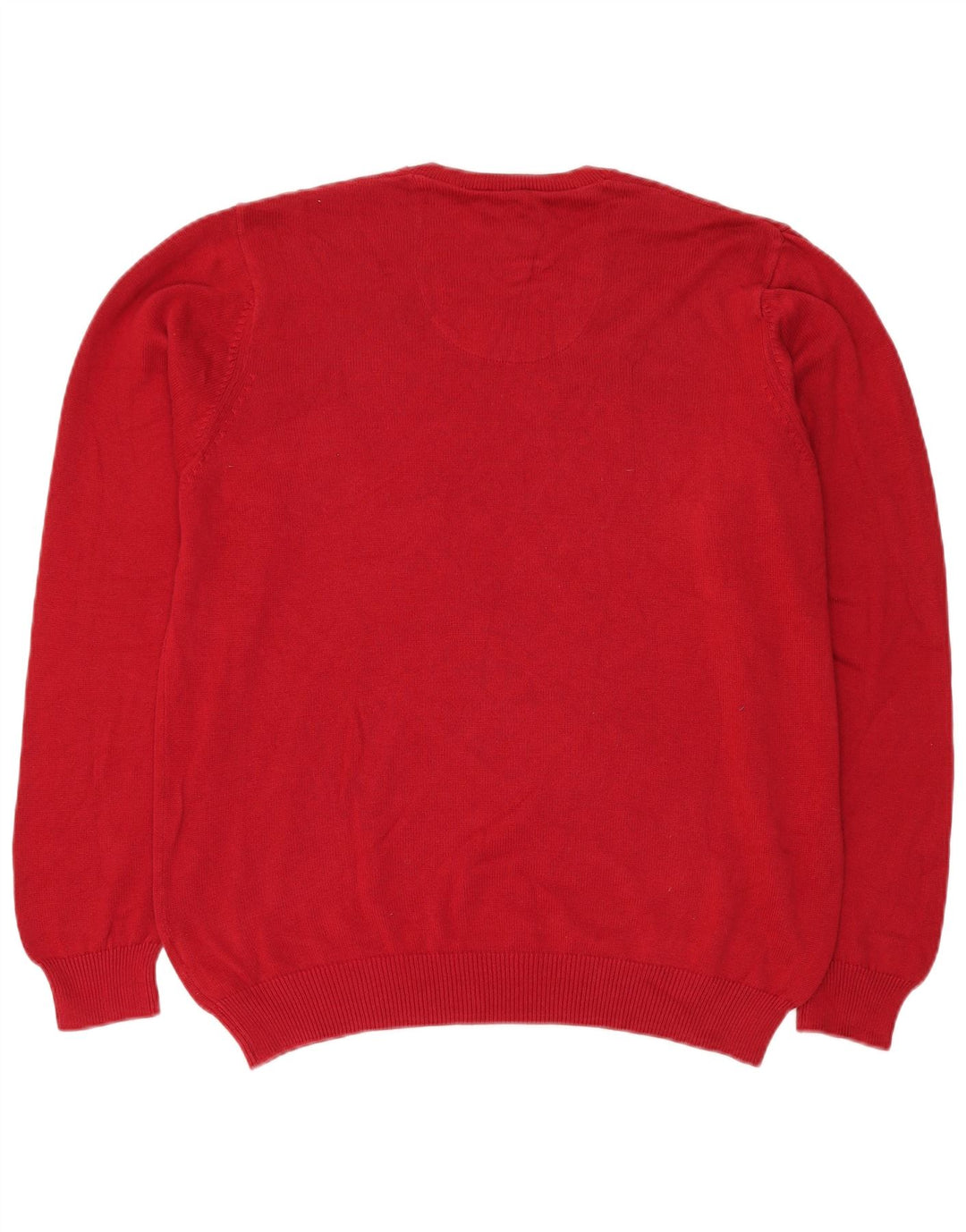 MARKS & SPENCER Pull coupe classique à col en V pour homme en coton rouge Large