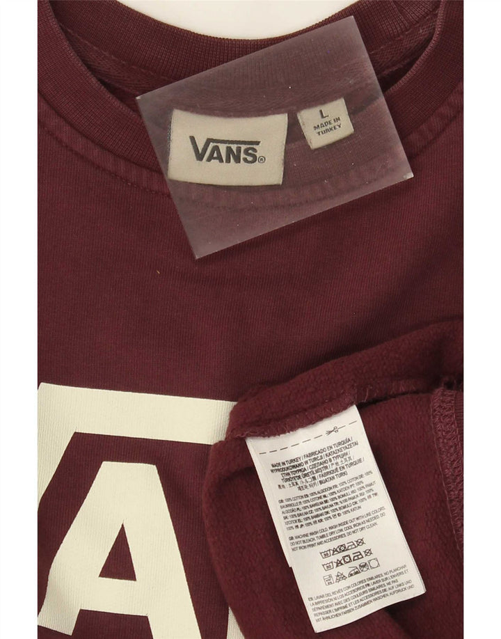 Vans Sweat-shirt graphique pour homme en coton bordeaux Taille L