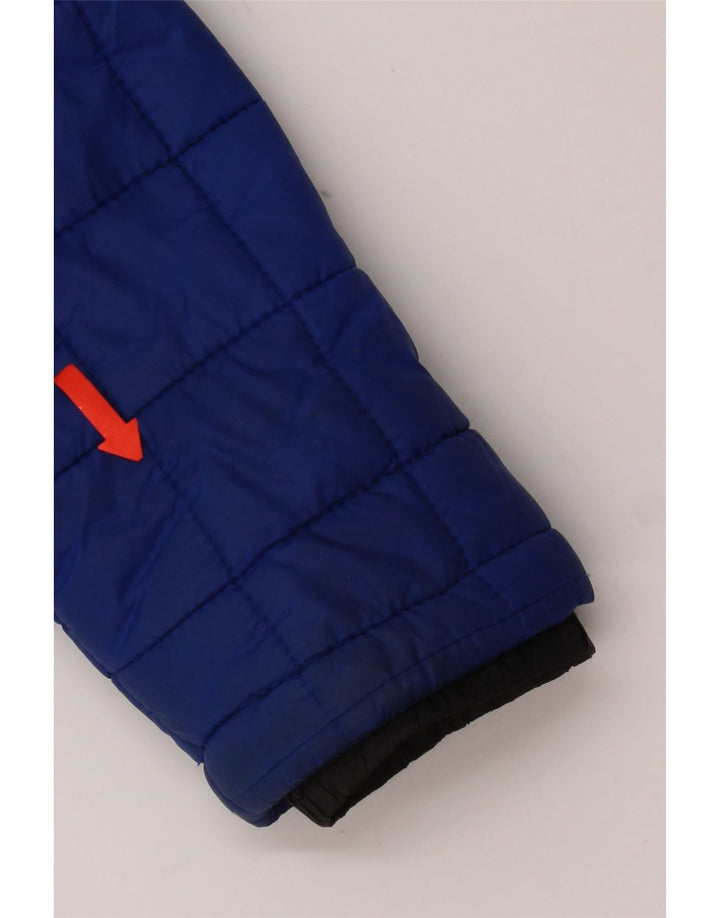 Superdry Veste matelassée à capuche pour femme UK 10 Small Bleu Nylon