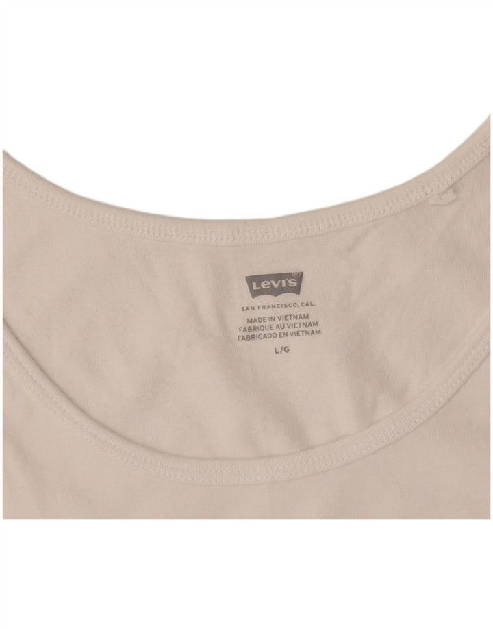 Levi's Débardeur Crop Graphic Femme UK 14 Large Blanc Colorblock