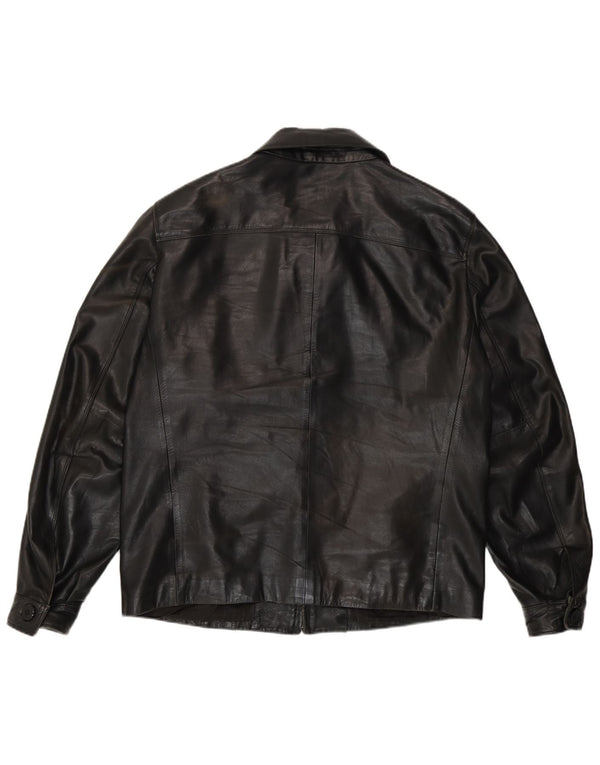 Veste en cuir homme vintage IT 54 2XL Cuir noir