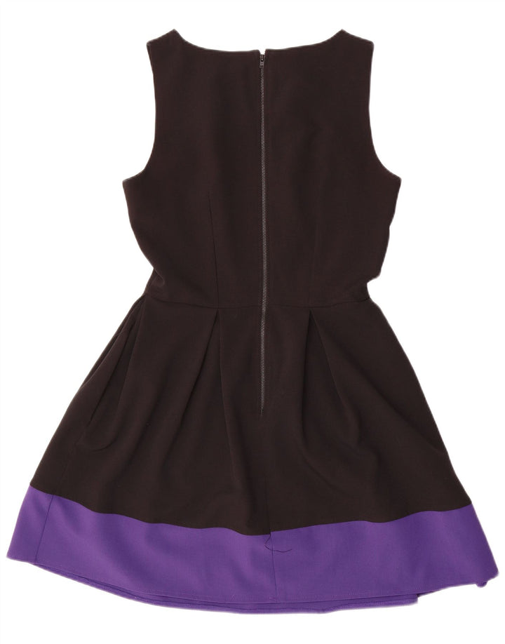 CLOSET Robe trapèze sans manches pour femme UK 42 Noir moyen colour block