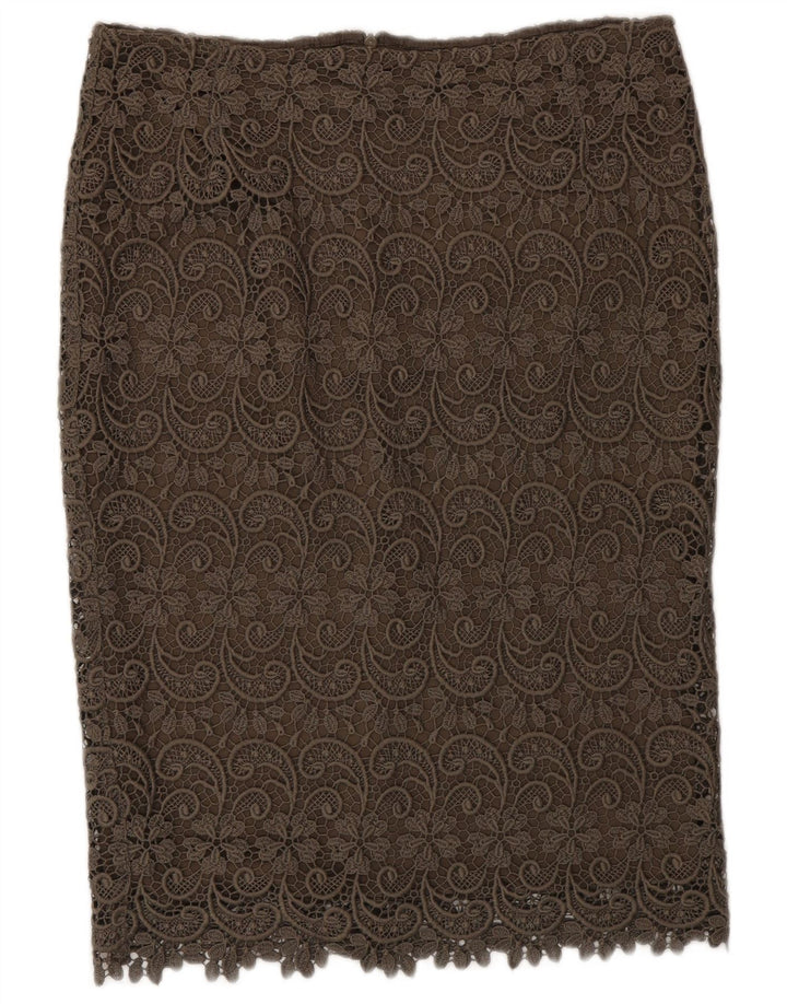 Marks & Spencer Jupe droite autographe pour femme UK 12 Medium W30 Kaki