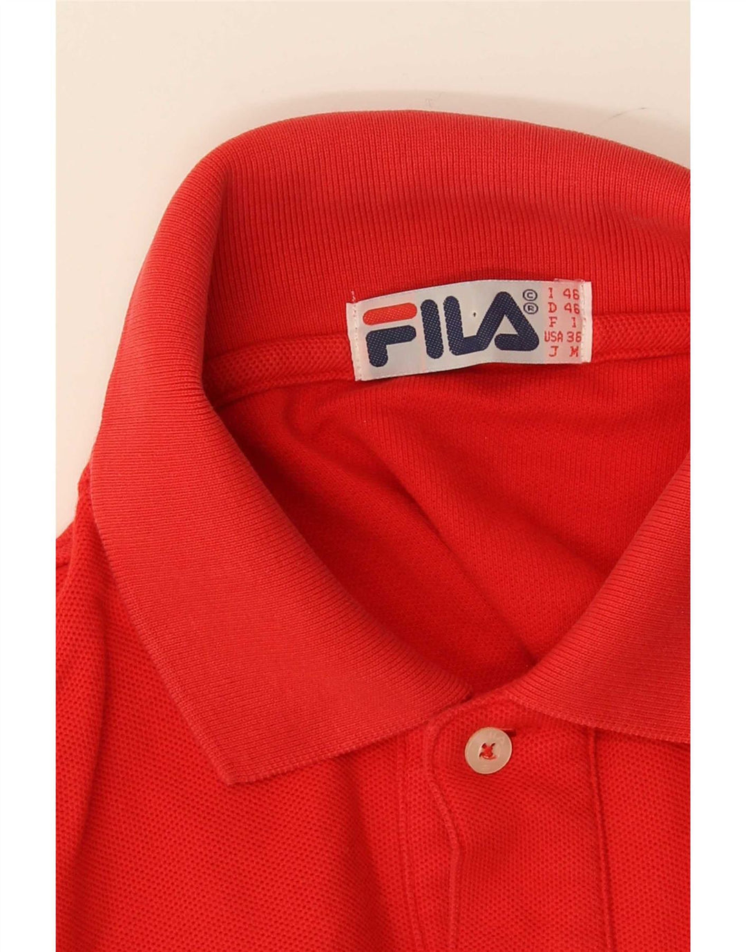 Fila Polo à manches longues pour homme IT 46 Small Rouge