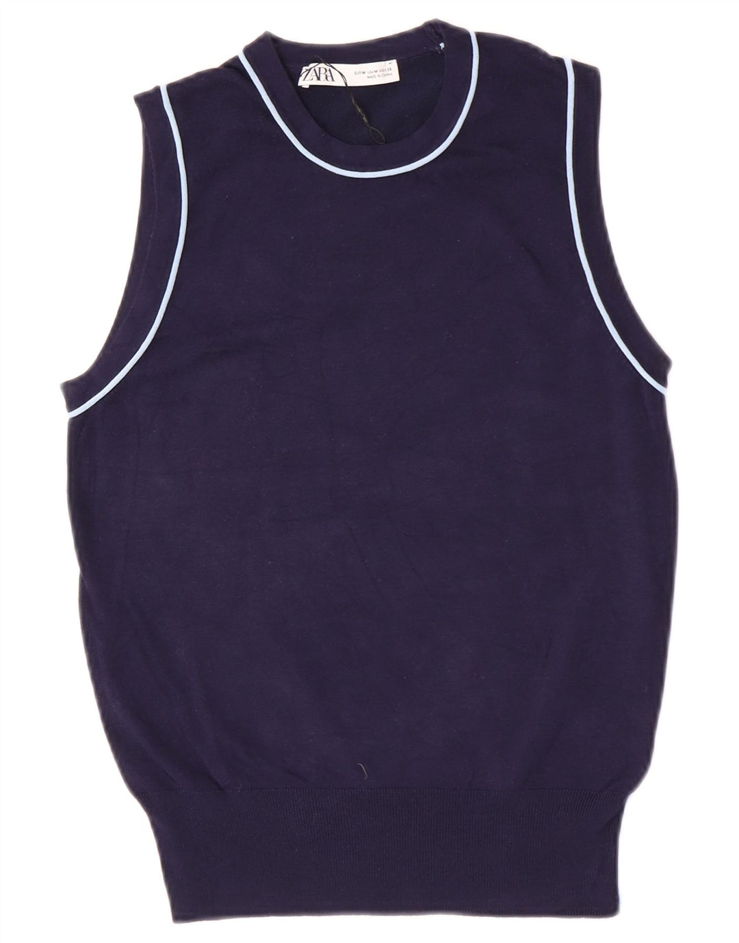 Zara Femme Débardeur UK 12 Medium Bleu Marine Viscose