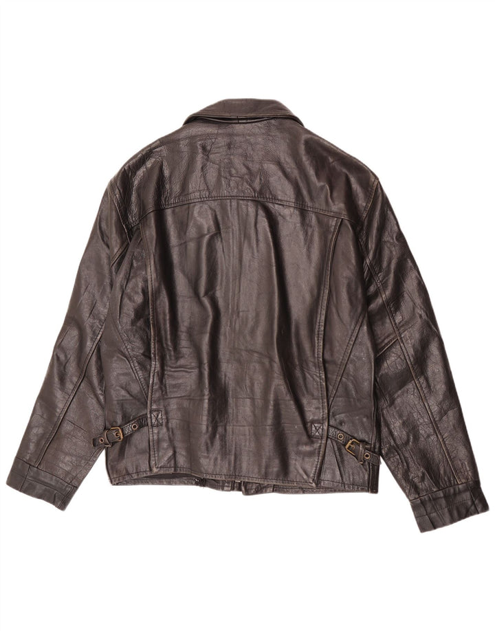 veste en cuir homme vintage UK 36 Petit Marron