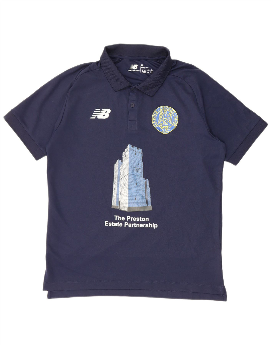 New Balance Polo Graphique Homme Bleu Marine Moyen Polyester