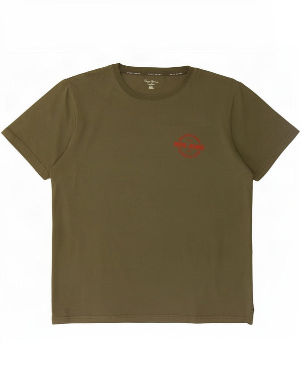 PEPE Jeans T-Shirt Regular Homme Kaki Coton