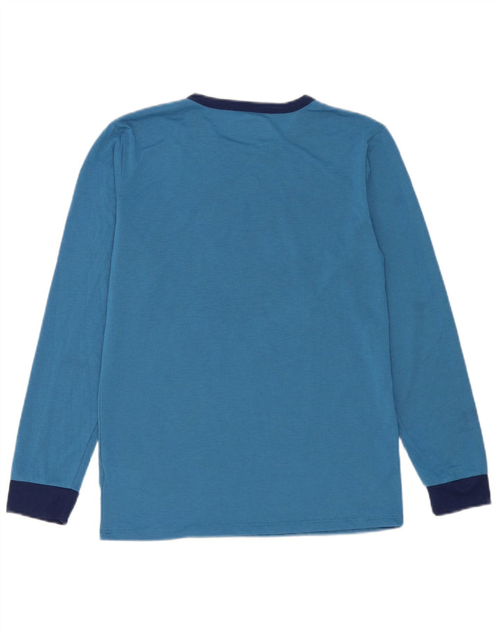 EDDIE BAUER Boys Graphic Top Long Sleeve 14-15 Years Large Blue Polyester