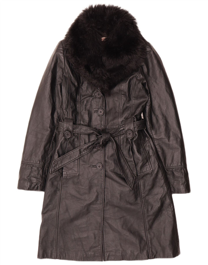 Orsay Manteau en cuir pour femme UK 10 Petit Noir