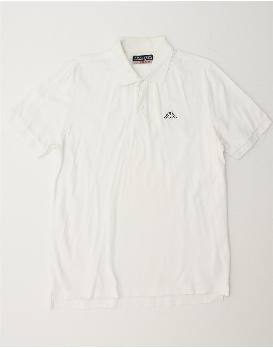 KAPPA Mens Polo Shirt Large White Cotton Vintage Kappa and Second-Hand Kappa from Messina Hembry 