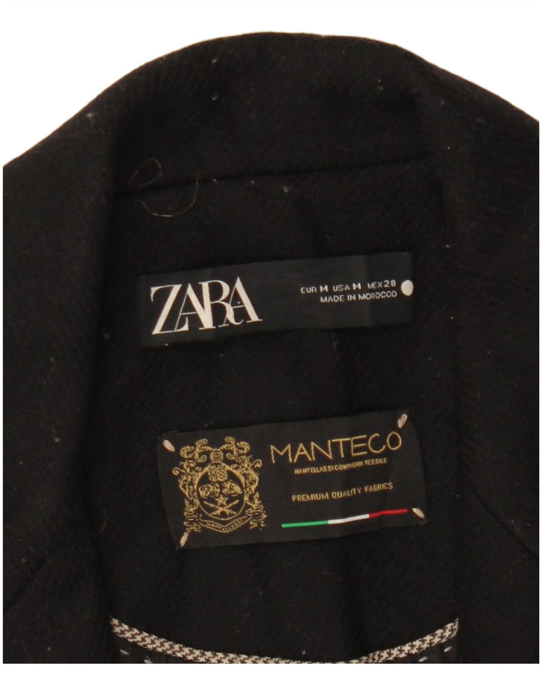 Zara Manteau Manteco pour femme UK 12 Noir moyen