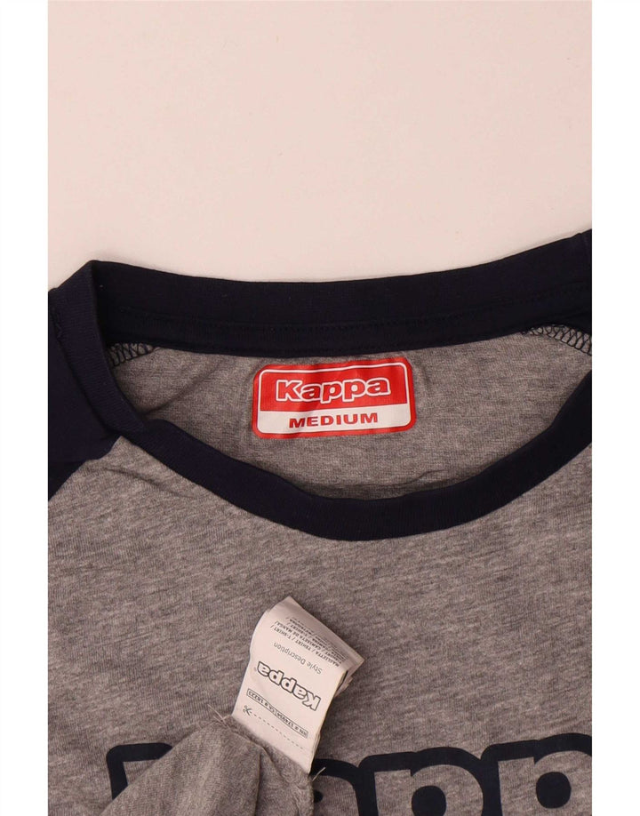 Kappa T-Shirt Graphique Homme Gris Moyen Colourblock Coton