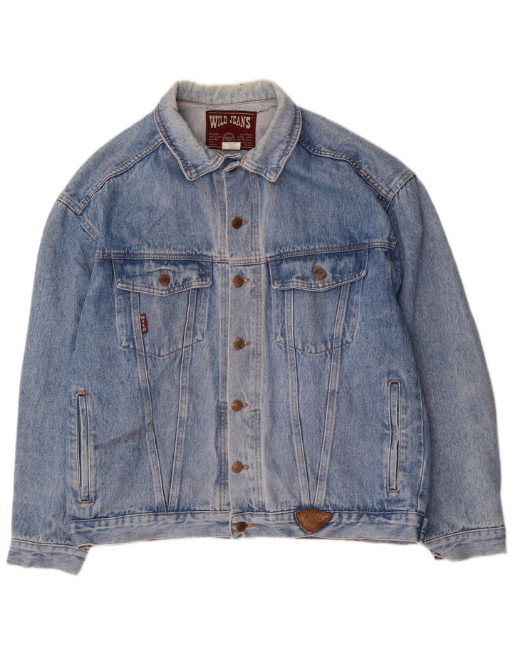 Wild Jeans Veste en Jean Homme UK 42 XL Bleu Coton