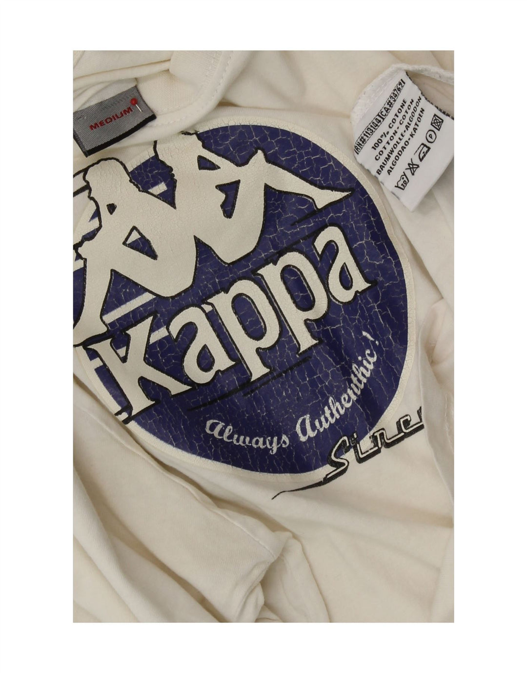 Kappa T-Shirt Graphique Homme Blanc Moyen Coton