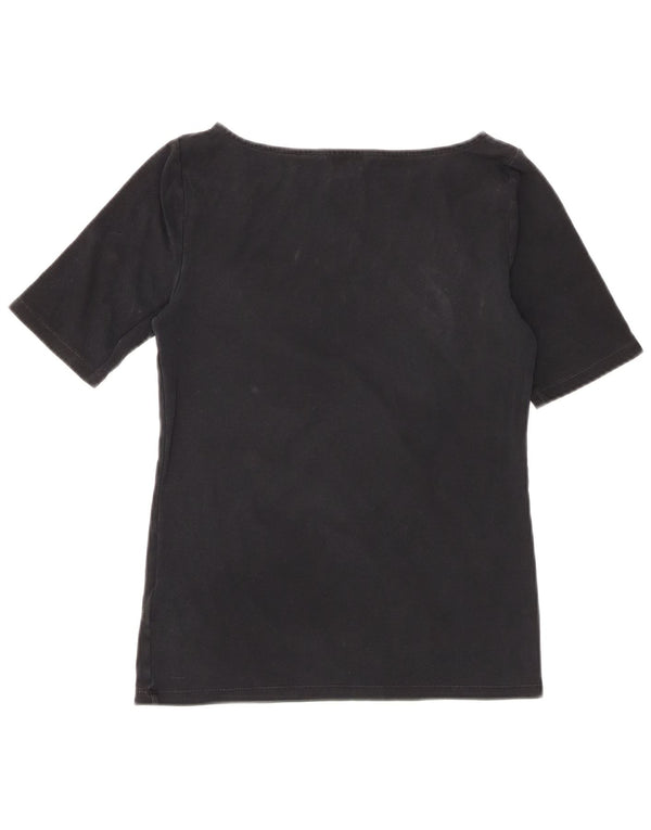 Ralph Lauren T-Shirt Femme Top UK 10 Petit Coton Noir