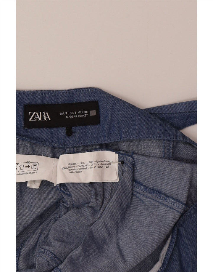 Zara Combishort Femme UK 10 Petit Coton Bleu