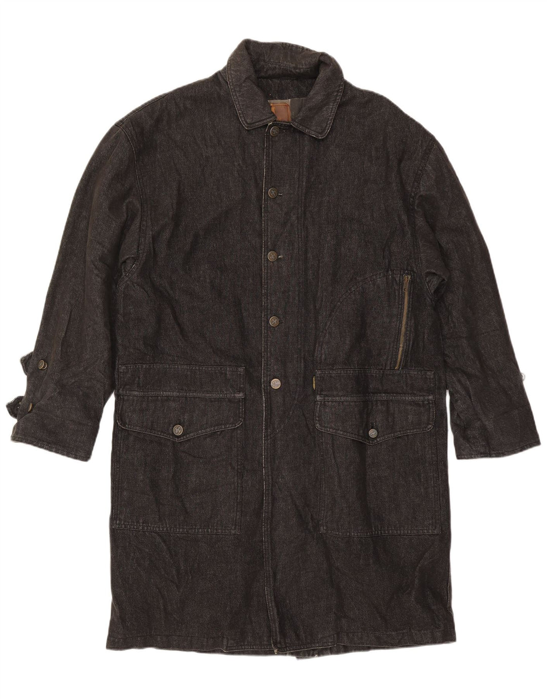 Trussardi Manteau en jean pour homme UK 40 Large Bleu marine en coton
