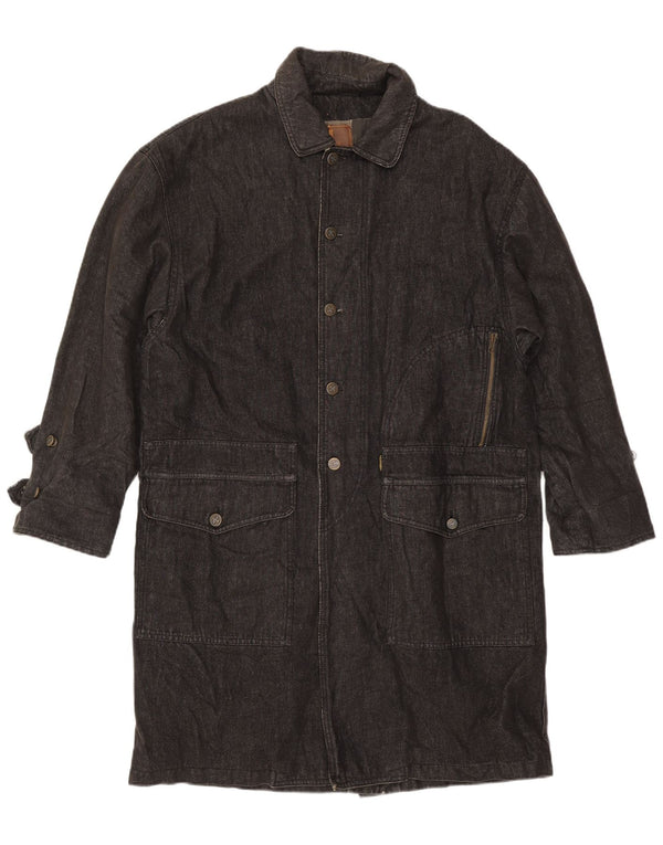 Trussardi Manteau en jean pour homme UK 40 Large Bleu marine en coton