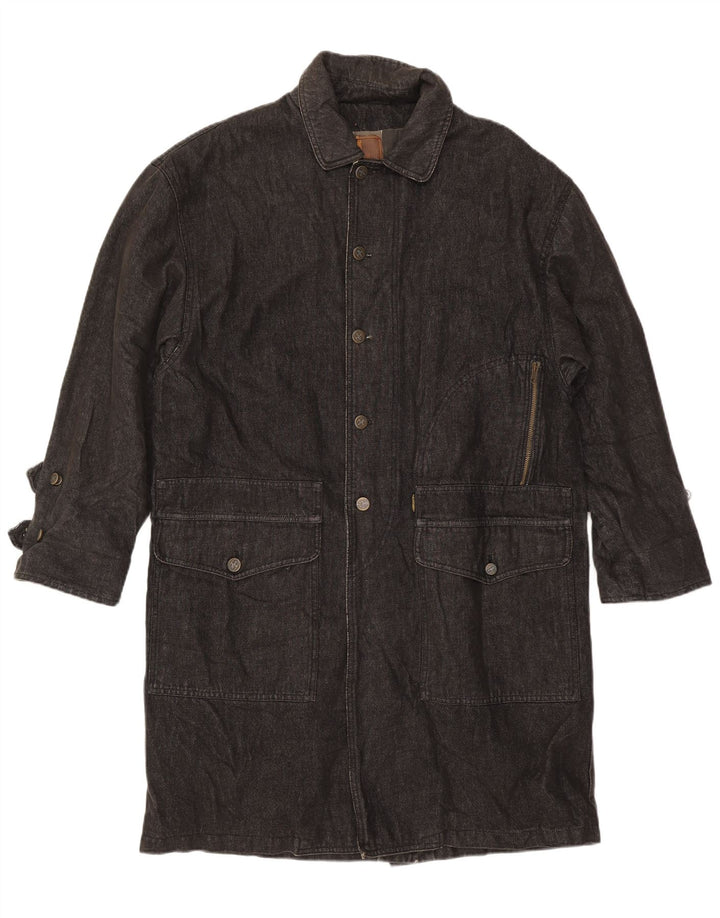 Trussardi Manteau en jean pour homme UK 40 Large Bleu marine en coton