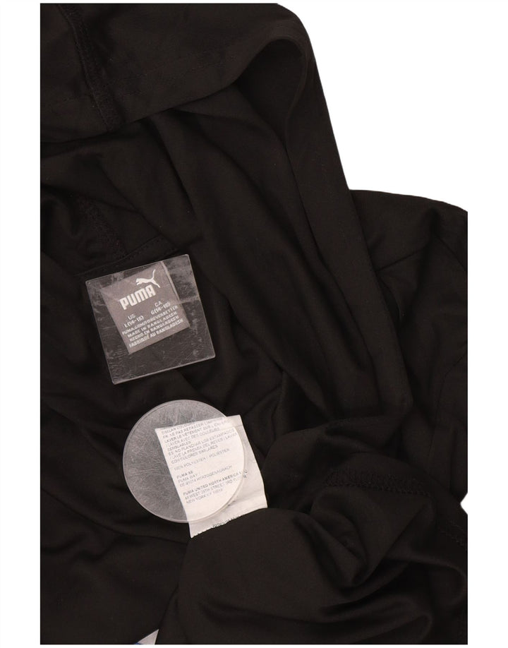 PUMA Haut à capuche graphique à manches longues pour garçon 14-15 ans Large Noir Polyester