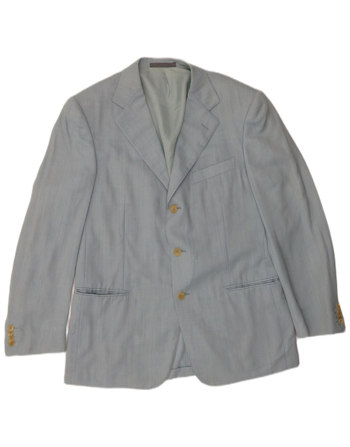 Ermenegildo Zegna Veste Blazer 3 Boutons Homme IT 50 Grande Laine Bleue