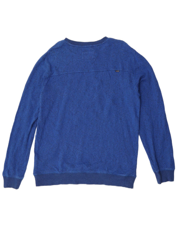 Hurley Sweat-shirt graphique pour homme XL en coton moucheté bleu