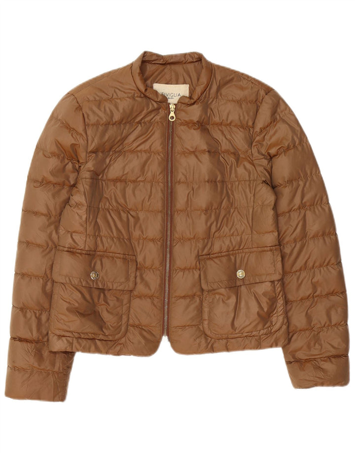 SIVIGLIA Femme Veste Rembourrée IT 40 Petit Marron Polyamide
