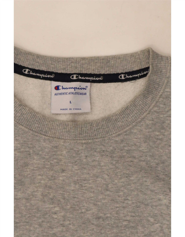 Champion Sweat-shirt graphique pour homme en coton moucheté gris grand