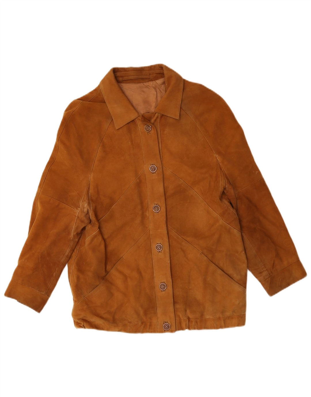 veste en daim femme vintage UK 12 Beige moyen