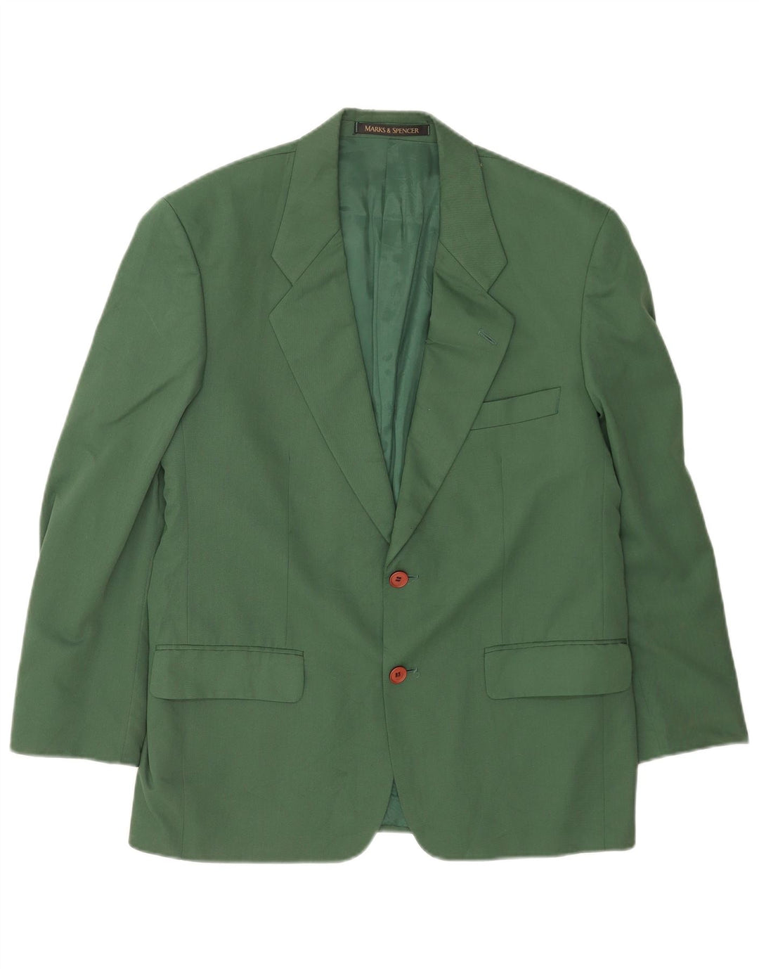 Marks & Spencer Veste blazer à 2 boutons pour homme UK 40 Vert moyen Polyester