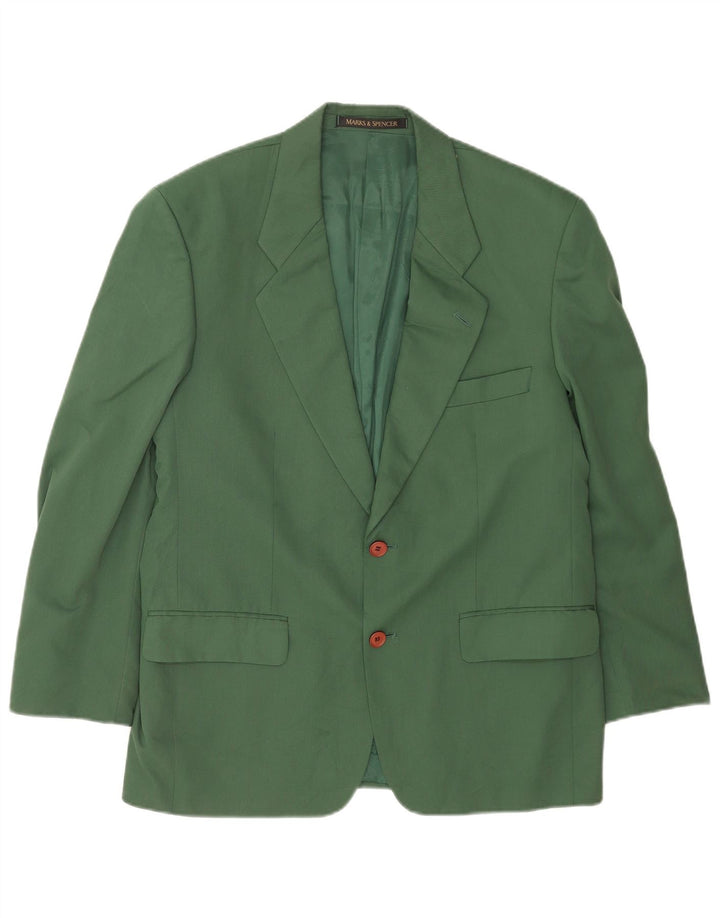 Marks & Spencer Veste blazer à 2 boutons pour homme UK 40 Vert moyen Polyester