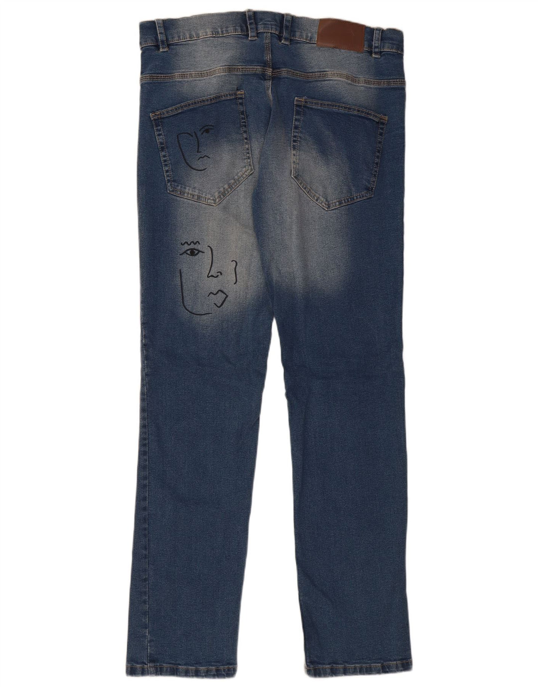 FRENCH CONNECTION Jean Slim Graphique Femme W32 L32 Bleu Coton
