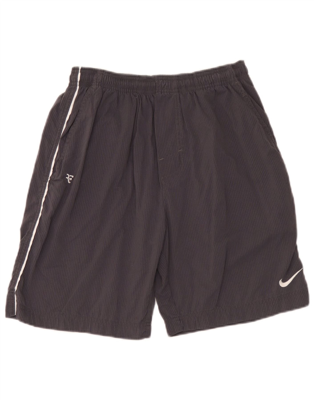 Short de sport Nike pour hommes, petit, gris à fines rayures