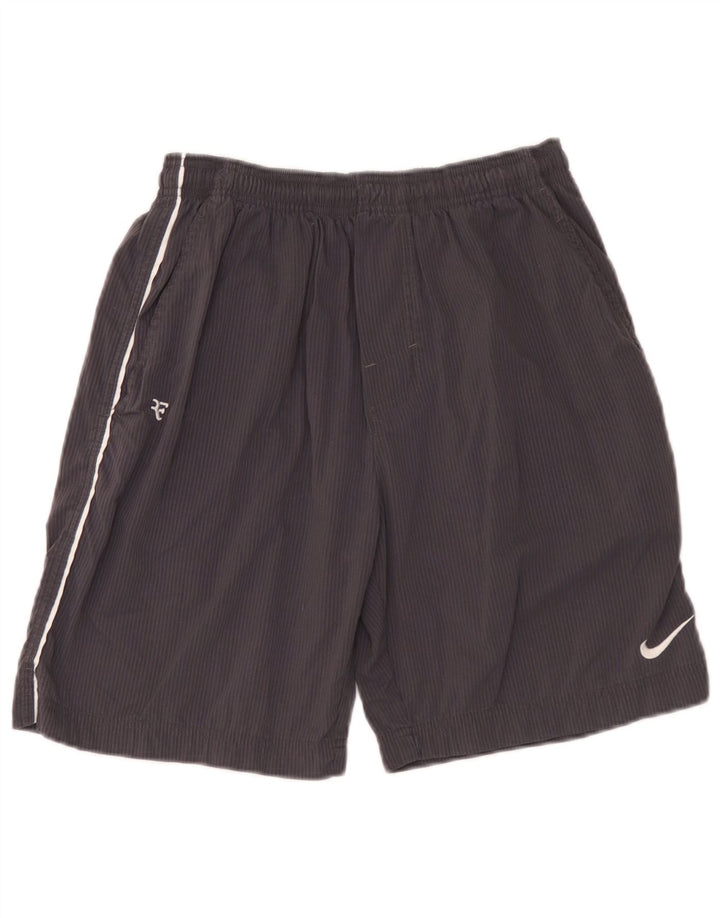 Short de sport Nike pour hommes, petit, gris à fines rayures