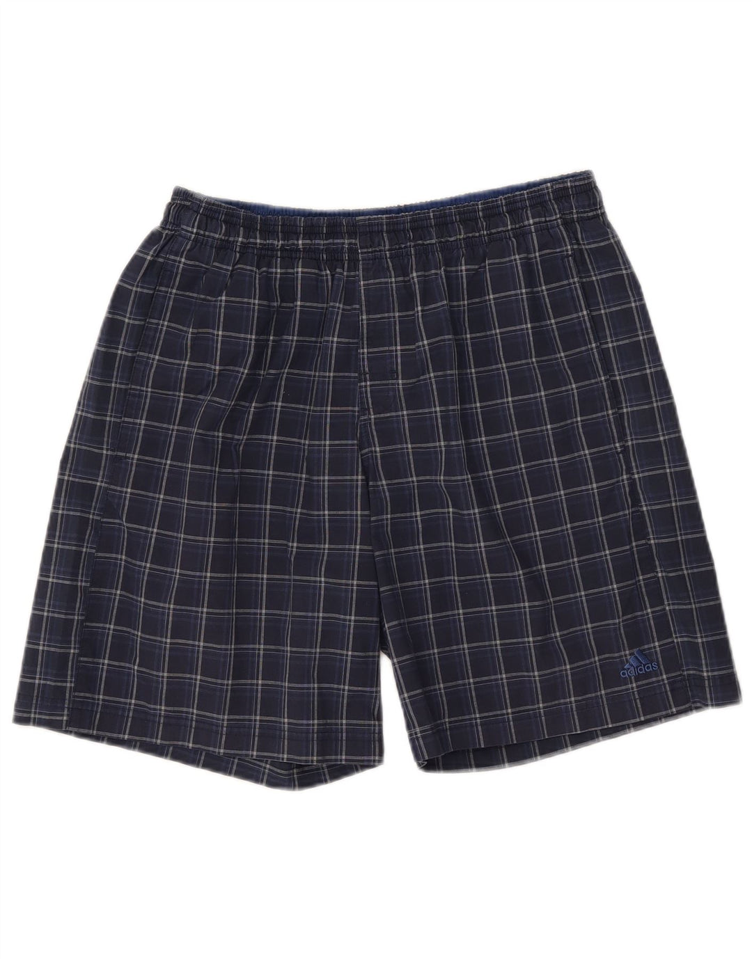 Adidas Short de bain pour homme en polyester à carreaux bleus