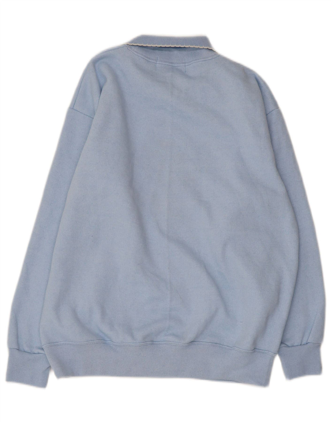 VINTAGE Femme Polo Neck Jumper Pull UK 14 Papillon Floral Bleu Moyen